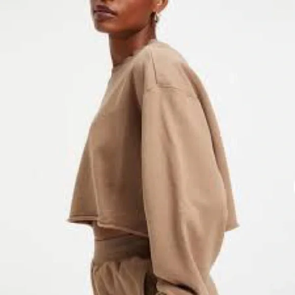 Good American Pink Cropped Sweatshirt Size 2 - Picture 1 of 3